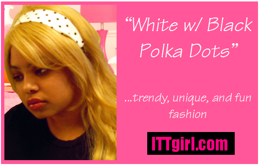 White with Black Polka Dots Headband